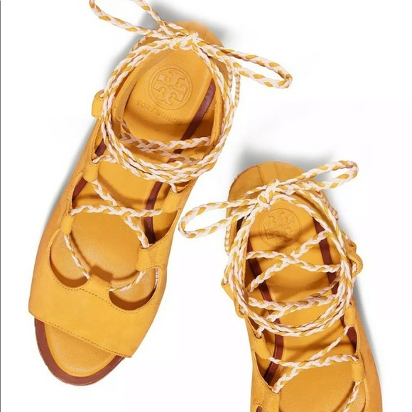 Tory Burch Positano Lace-Up Platform Espadrille, Sz 7 - Picture 2 of 9